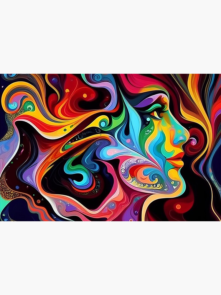 Psychedelic Femme Fatale: A Mesmerizing Illusion of Vibrant Colors and  Abstract Shapes" Canvas Print for Sale by MerakiAndArt Redbubble