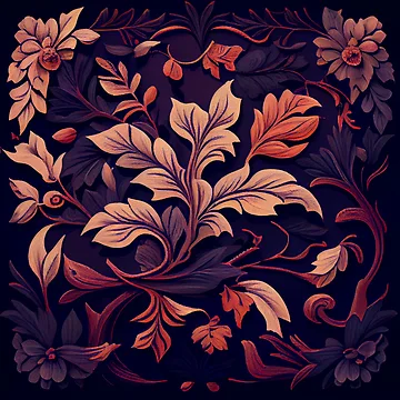 Vorschaubild zum Design Dense Ancient Aesthetic Organic Floral Pattern Digital Painting von CodeAndColors