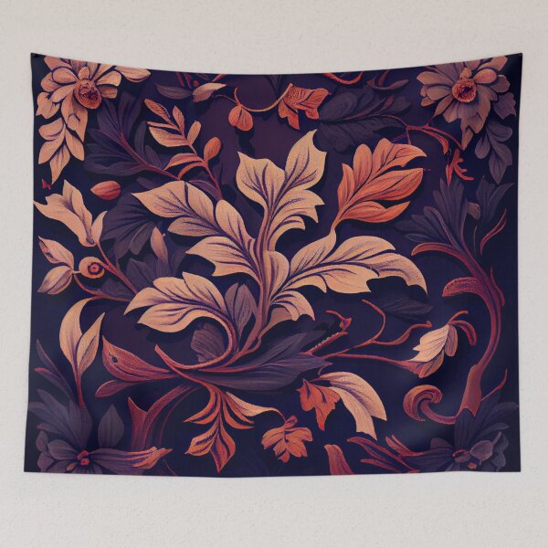 Item preview, Dense Ancient Aesthetic Organic Floral Pattern Digital Painting designed and sold by CodeAndColors.