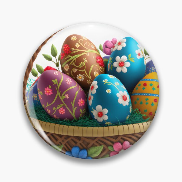 Item preview, Easter basket with colorful Easter eggs designed and sold by AdamPolak.