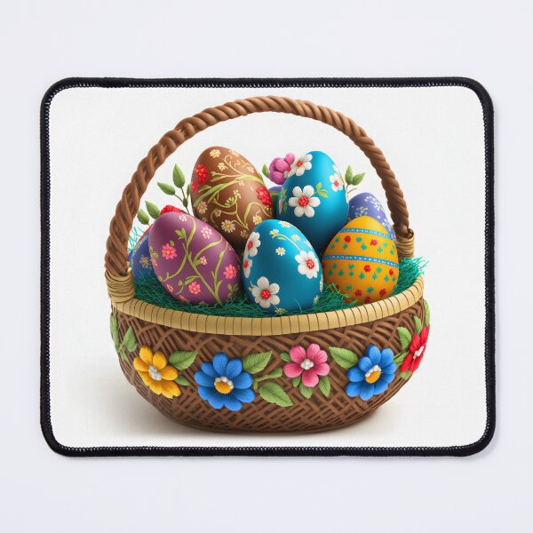 Item preview, Easter basket with colorful Easter eggs designed and sold by AdamPolak.