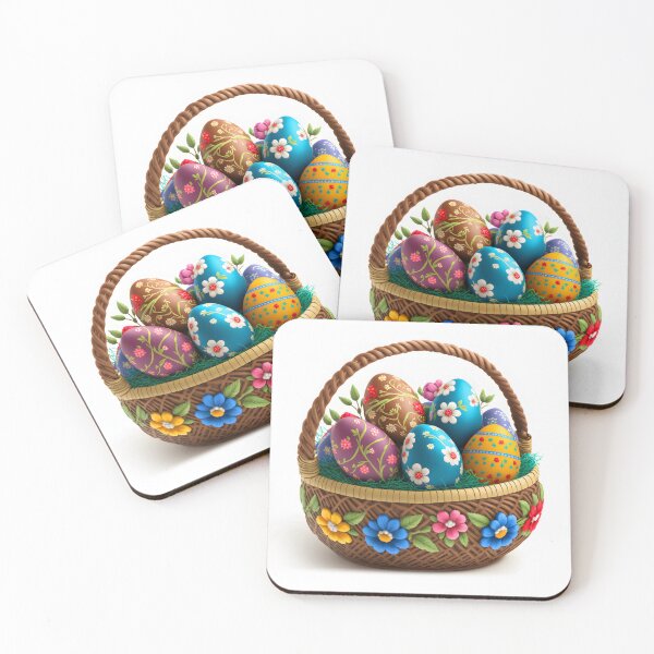 Item preview, Easter basket with colorful Easter eggs designed and sold by AdamPolak.