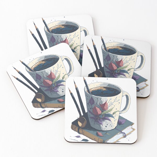 Item preview, books and coffee designed and sold by Vvisions.
