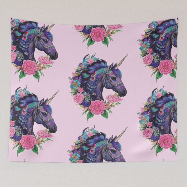 Item preview, Peacock unicorn surrounded in botanical flowers  designed and sold by Lubellebubble20.