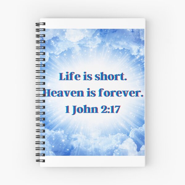 Aperçu de l'œuvre Citation biblique 1 Jean 2:17 La vie est courte. créée et vendue par CyberVinnie.