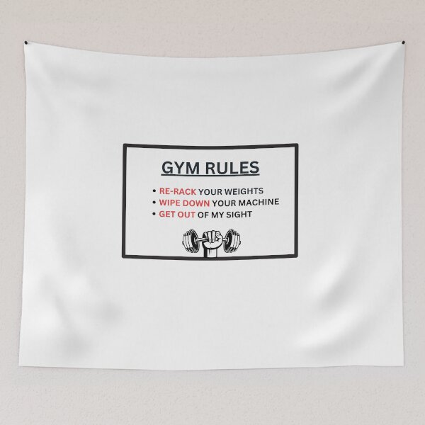 Item preview, Gym Rules, Re rack, Wipe down, Get out designed and sold by Fitness-Passion.