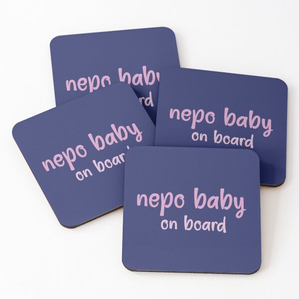 Item preview, nepo baby on board - simple pastel pink text design designed and sold by EmeraldeaArt.