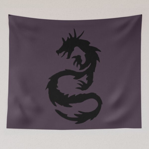 Item preview, Black Dragon Abstract Design Purple Grey Distorted Tattoo designed and sold by kattakitty.