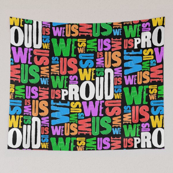 Item preview, Proud collaborative pride rainbow letterpress poster - Black designed and sold by Alisha wood.