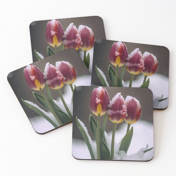 Item preview, Tulips in the snow, end of winter designed and sold by EmeraldeaArt.
