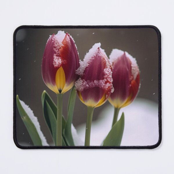 Item preview, Tulips in the snow, end of winter designed and sold by EmeraldeaArt.