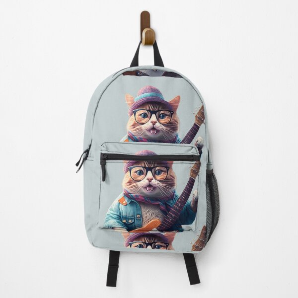 Item preview, Guitar-Playing Cat with Hat and Denim Jacket Giving a Performance designed and sold by zzibel.