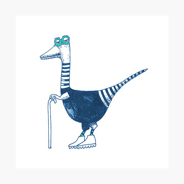 Item preview, Bird or maybe dinosaur wearing glasses designed and sold by KJMilner.