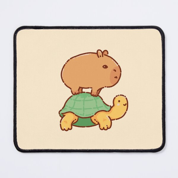 Item preview, Capybara on a turtle, very cute, tortoise designed and sold by manydoodles.