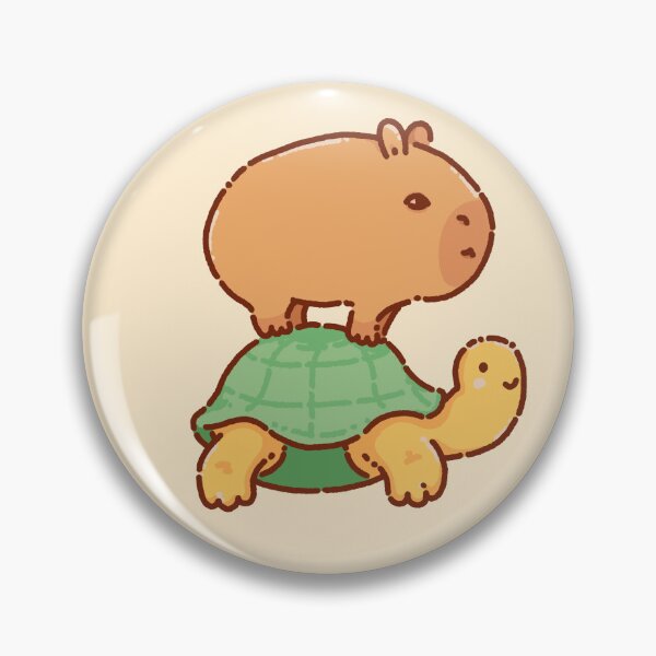 Item preview, Capybara on a turtle, very cute, tortoise designed and sold by manydoodles.