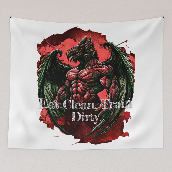 Item preview, Eat Clean, Train DirtyDesignBodybuilding Fitness Gym Workout Exercise Merch Print Design designed and sold by tengamerx.