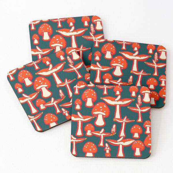 Item preview, Painted abstract colorful mushrooms designed and sold by HappyTrippy.