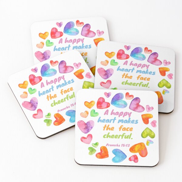 Item preview, Proverbs 15:13 - A happy heart makes the face cheerful designed and sold by FlutterByH.