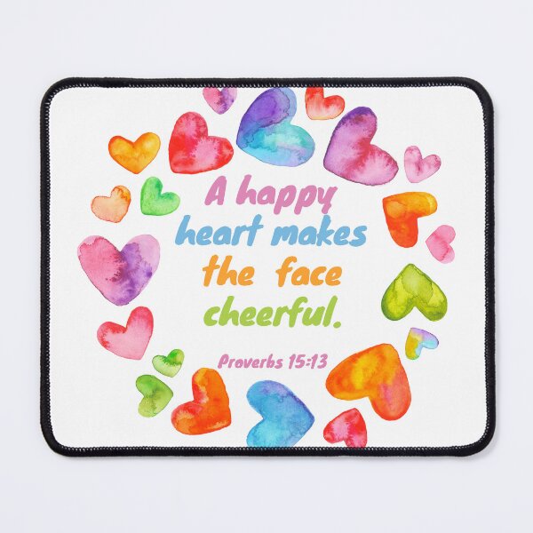 Item preview, Proverbs 15:13 - A happy heart makes the face cheerful designed and sold by FlutterByH.