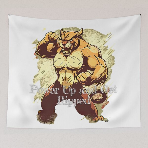 Item preview, Power Up and Get RippedDesignBodybuilding Fitness Gym Workout Exercise Merch Print Design designed and sold by tengamerx.
