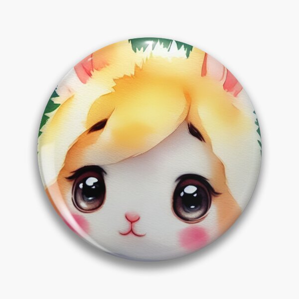 Item preview, Cute little bunny with fancy hair, watercolor art designed and sold by Girly-Universe.