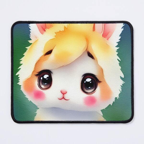 Item preview, Cute little bunny with fancy hair, watercolor art designed and sold by Girly-Universe.