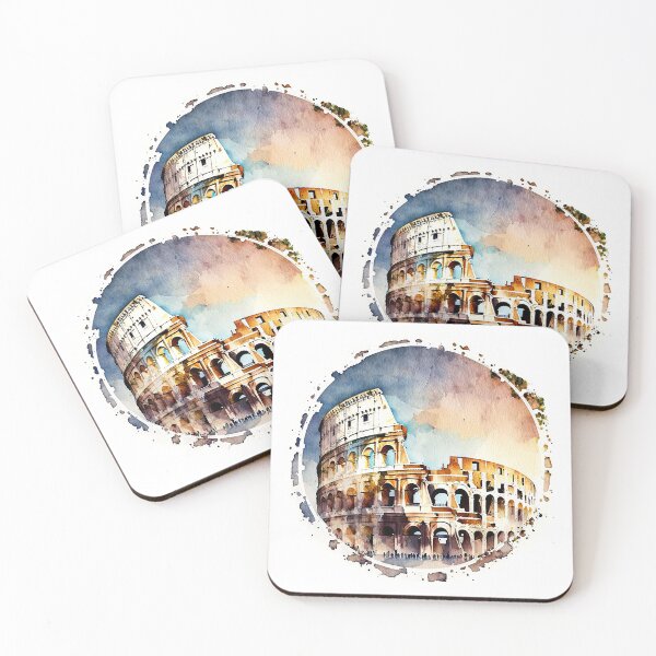 Item preview, Watercolor painting of the magical Colosseum in Rome in a circular shape designed and sold by cosas-molonas.