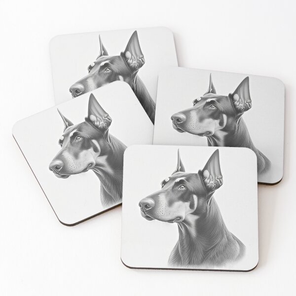 Item preview, Black and white Doberman drawing designed and sold by Pencil-Art.