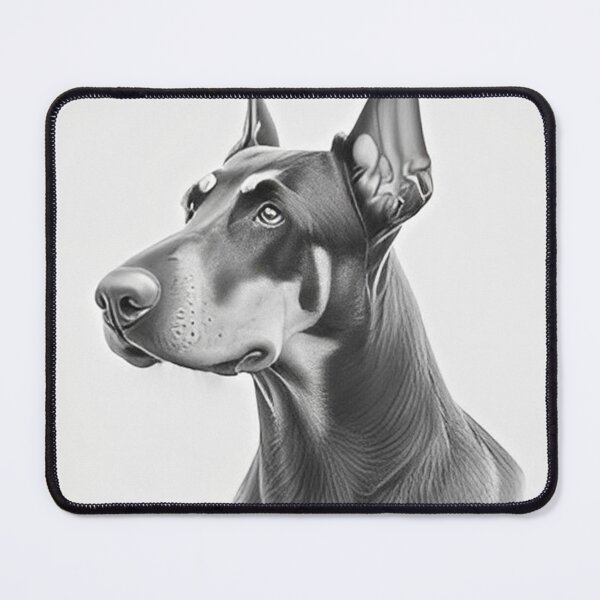 Item preview, Black and white Doberman drawing designed and sold by Pencil-Art.