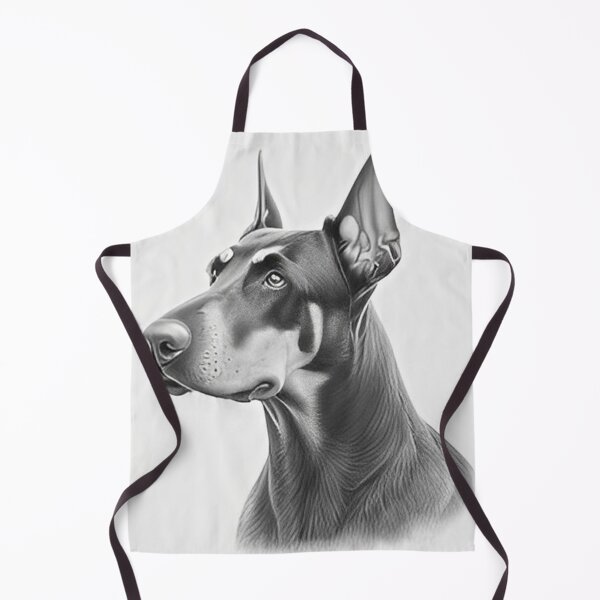 Item preview, Black and white Doberman drawing designed and sold by Pencil-Art.