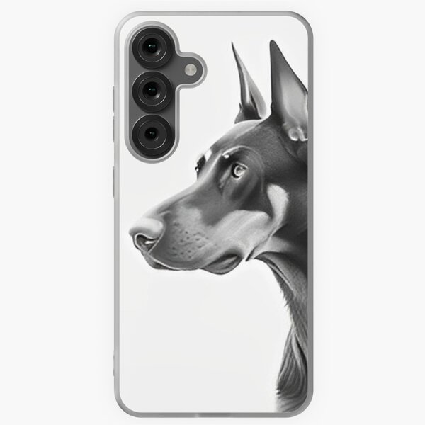 Item preview, Black and white Doberman drawing designed and sold by Pencil-Art.