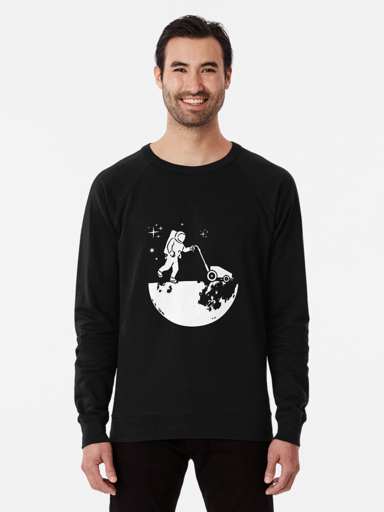 Astronaut With Lawnmower T Shirt Space Moon Shirt Raglan Tee