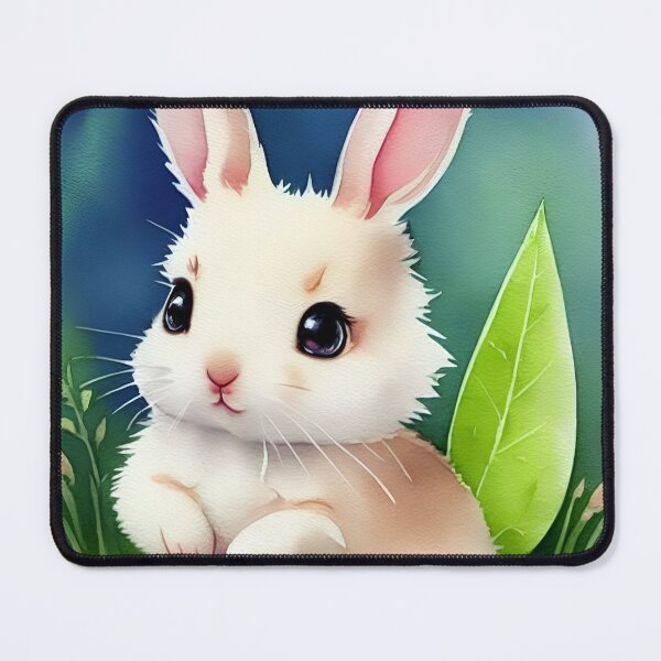 Item preview, Cute little baby bunny with with a leave, watercolor art designed and sold by Girly-Universe.