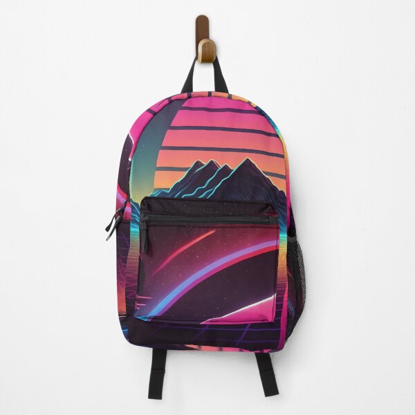 Item preview, The futuristic retro landscape of the 80s. Illustration of the sun with mountains in retro style. Suitable for the design of the 80s style designed and sold by anytka.