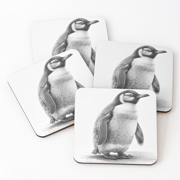 Item preview, Black and white Penguin drawing designed and sold by Pencil-Art.
