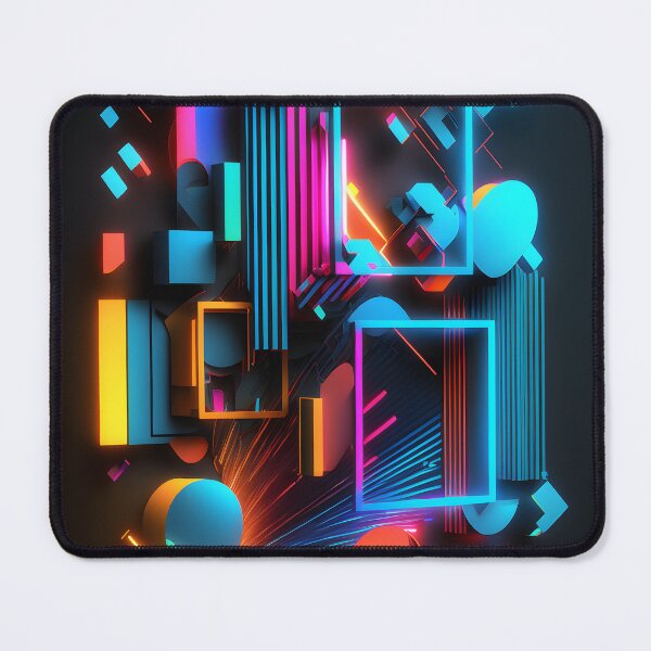 Item preview, abstract neon- geometric shapes designed and sold by R&B Art and design.