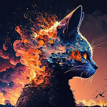 Artwork thumbnail, Reincarnated Magic Cat by FireScreen