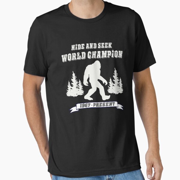 Item preview, Bigfoot t shirt Hide and Seek World Champion Dark Tee designed and sold by iPaint Airbrush Studio.