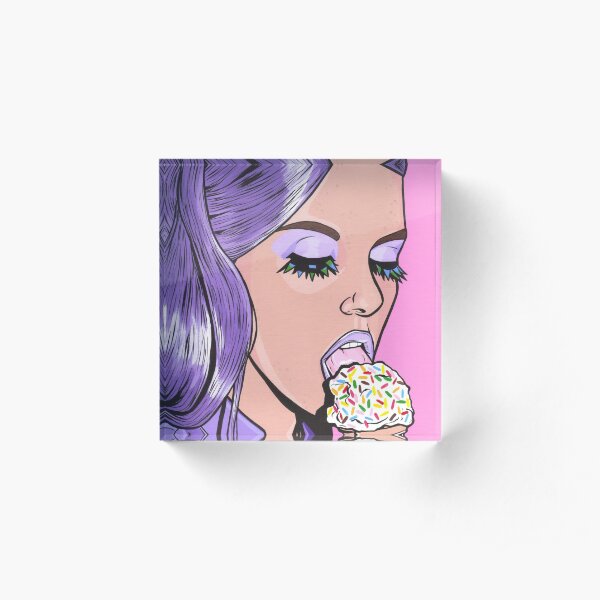 Ice Cream Girl Acrylic Block