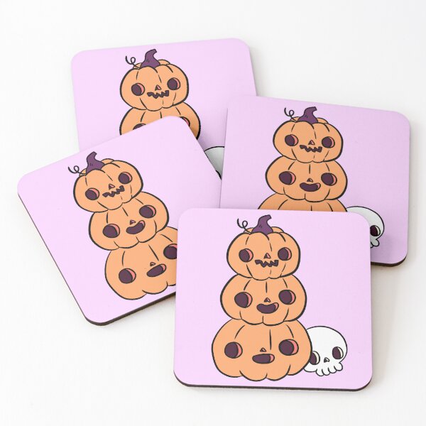 Item preview, Cute stack of halloween spooky pumpkins with a skull  designed and sold by Yarafantasyart.