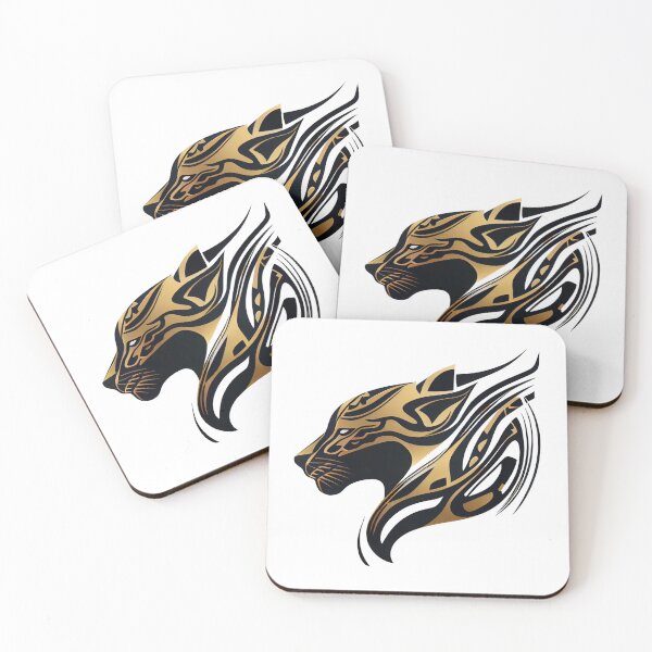Item preview, Black and Gold Tribal Panther Icon designed and sold by ShadowAndSlate.