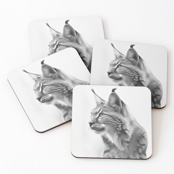 Item preview, Black and white pencil drawing of a lynx  designed and sold by Pencil-Art.