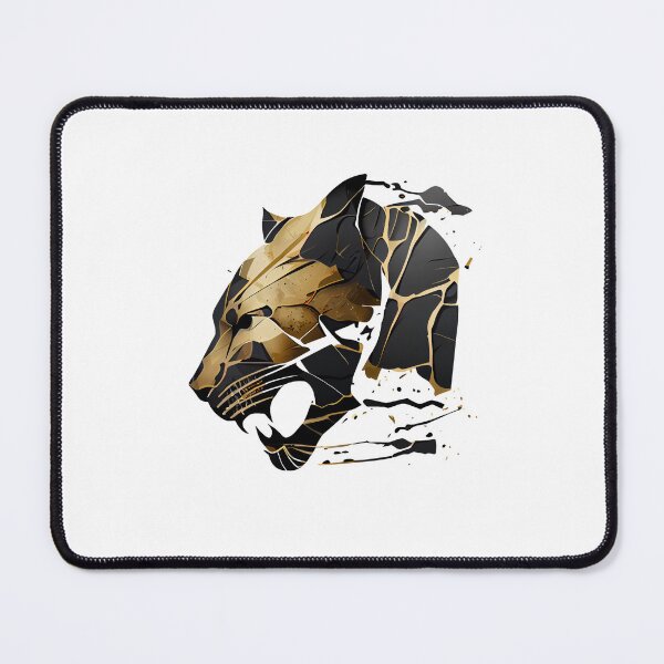 Item preview, Black and Gold Tribal Kintsugi Panther Icon designed and sold by ShadowAndSlate.