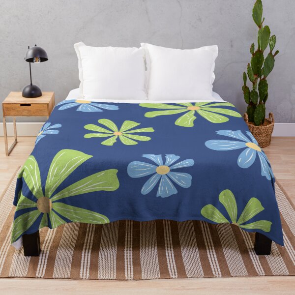 Item preview, retro flower blue green designed and sold by Tarndesign.