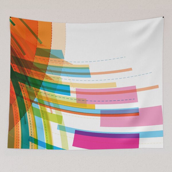 Item preview, Rainbow Lines on a White Background Abstract Art designed and sold by Bruce ALMIGHTY Baker.