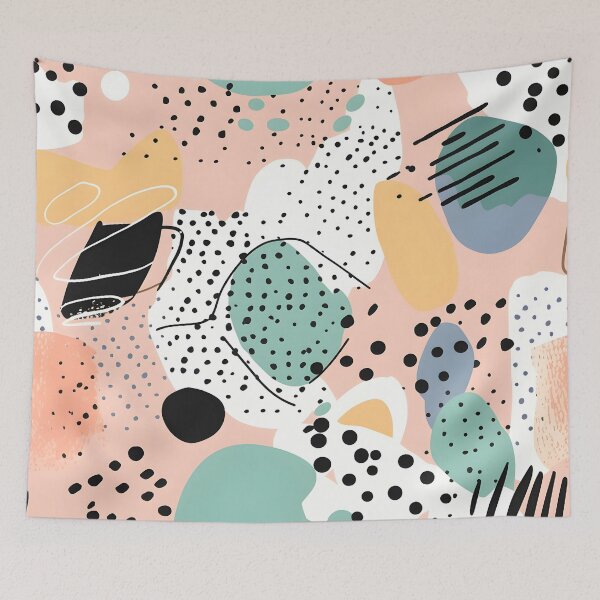 Item preview, Retro Memphis Style Abstract Vector Background designed and sold by lazarus93.
