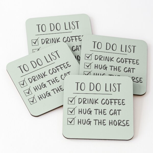 Item preview, Drink Coffee, Hug The Cat & Hug The Horse - Checkbox designed and sold by Primroaddesigns.