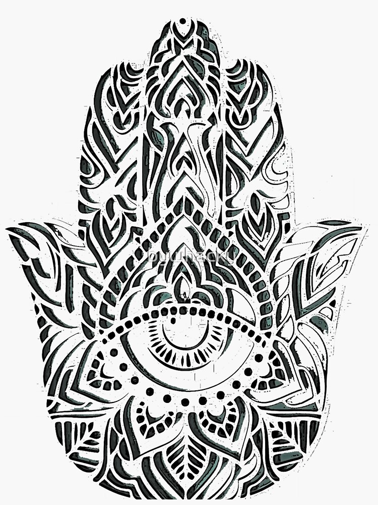 Thumbnail 3 of 3, Sticker, Hamsa Hand designed and sold by bywhacky.