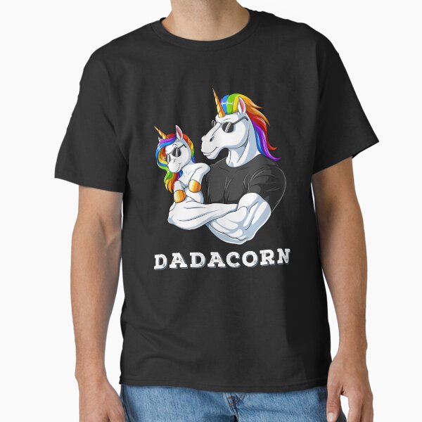Vista previa del artículo con la obra «Dadacorn Unicornio Papá y niña Cumpleaños Princesa Día del padre Hija», diseñado y vendido por wings-of-rage.