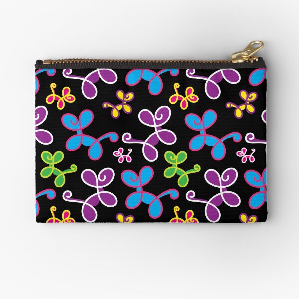 Swirly Dogs - elegant balloon dogs on black Zipper Pouch